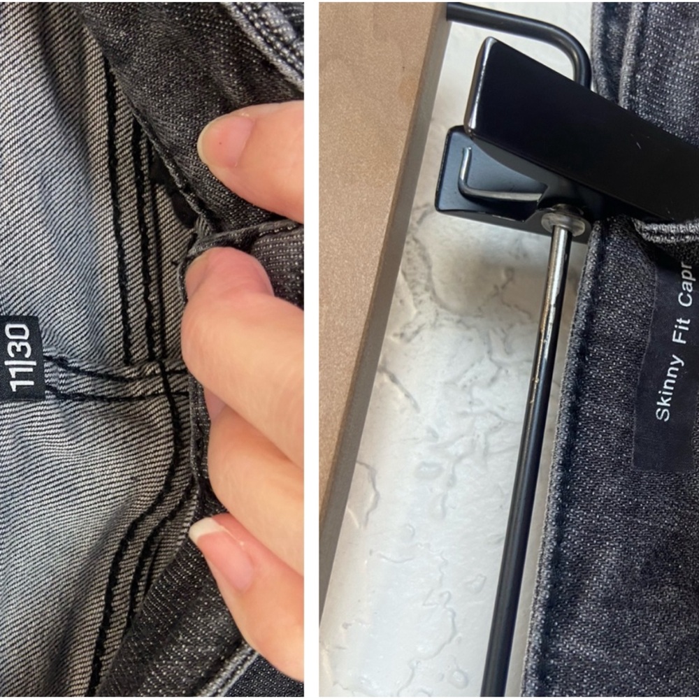 Judy Blue Skinny Fit Capri Jeans High Rise Black Distressed Size 30
